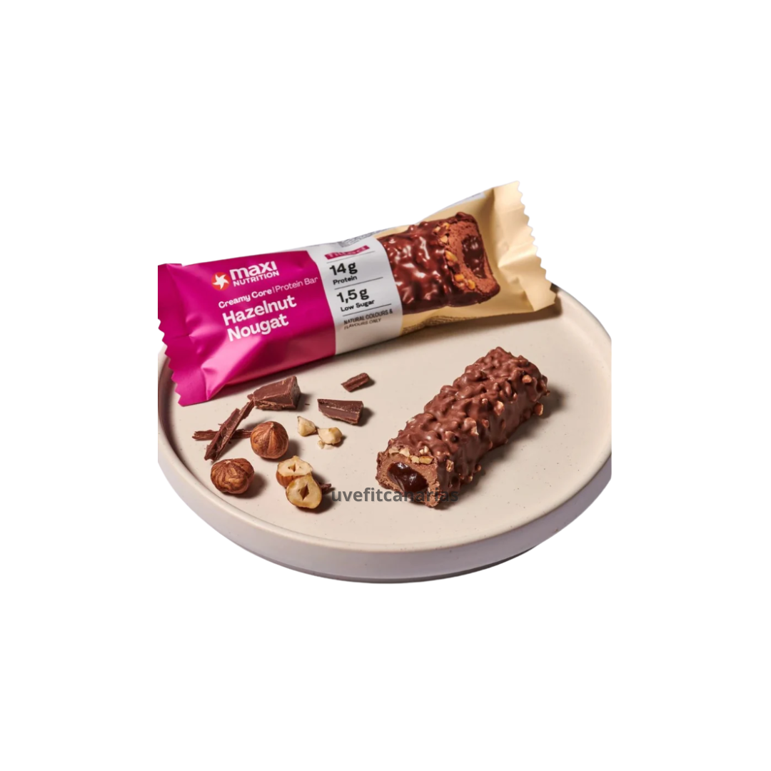 Barrita de Proteína Hazelnut Nougat, 45 g - MaxiNutrition