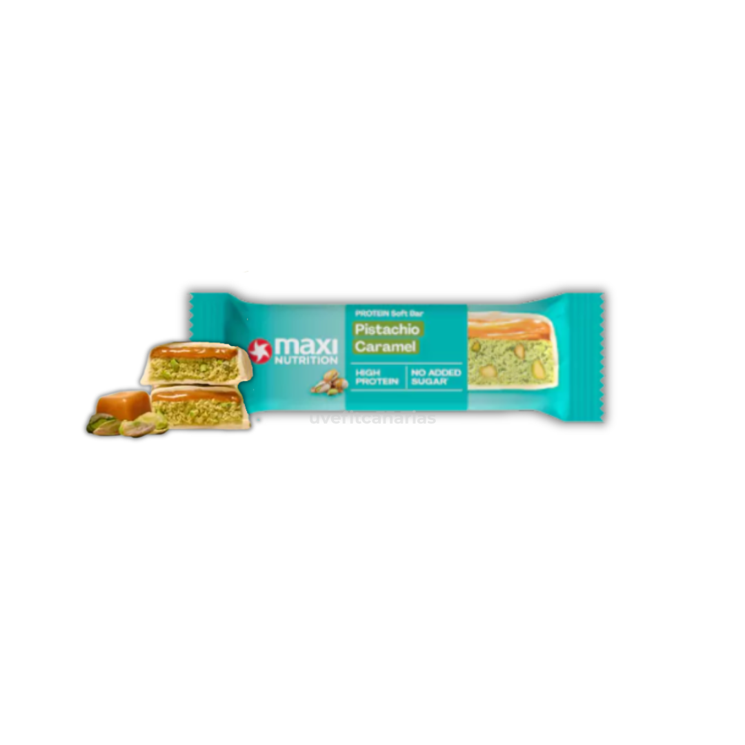 Barrita de Proteína soft, Pistacho & Caramelo, 45 gr - Maxi Nutrition