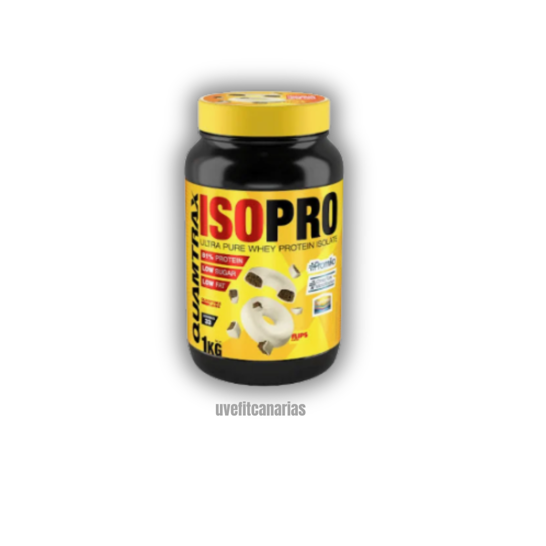 Proteína Isopro Quamtrax sabor Flips 1kg – aislado de suero con sabor a cereales chocolateados