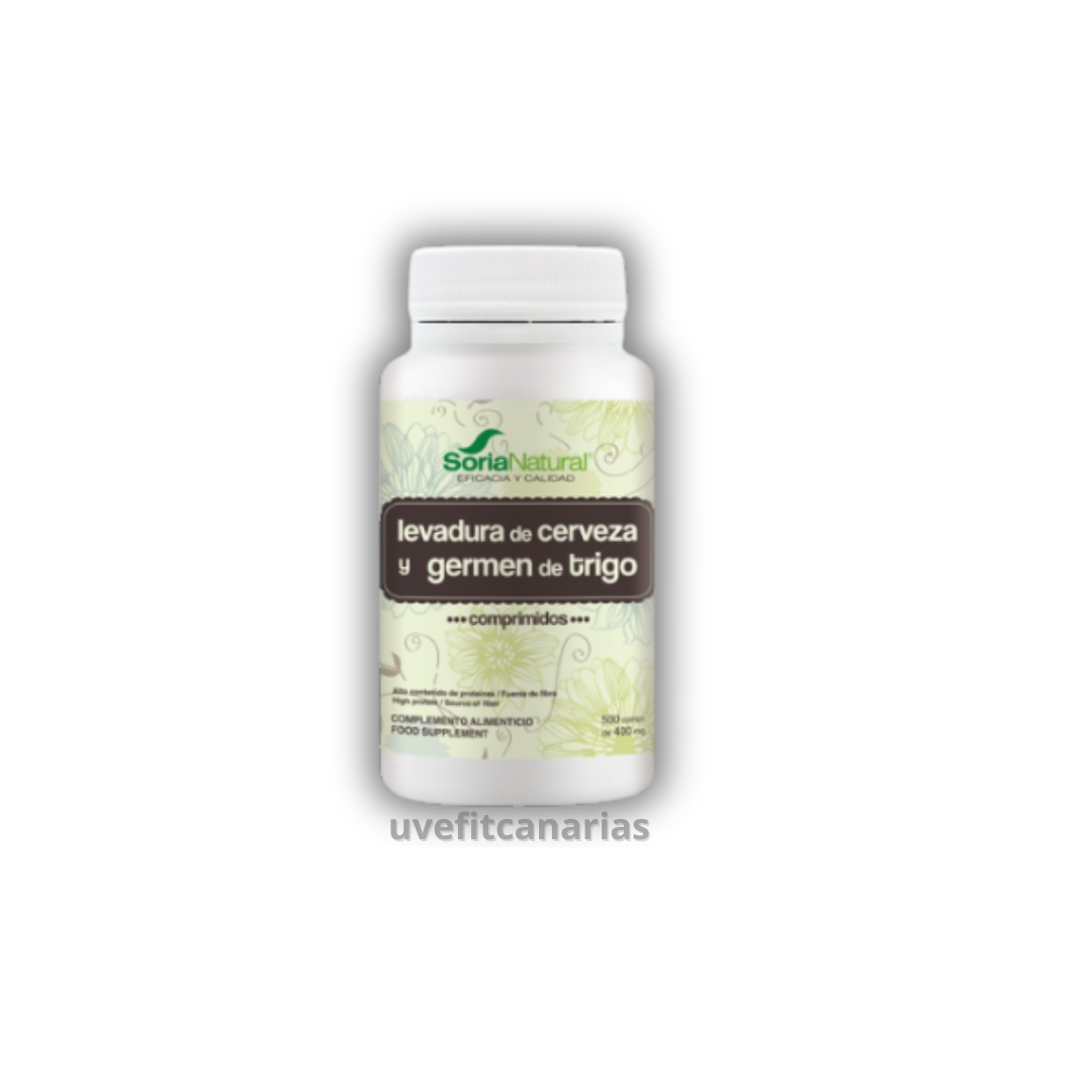 Levadura de cerveza y germen de trigo, 500comp - Soria Natural