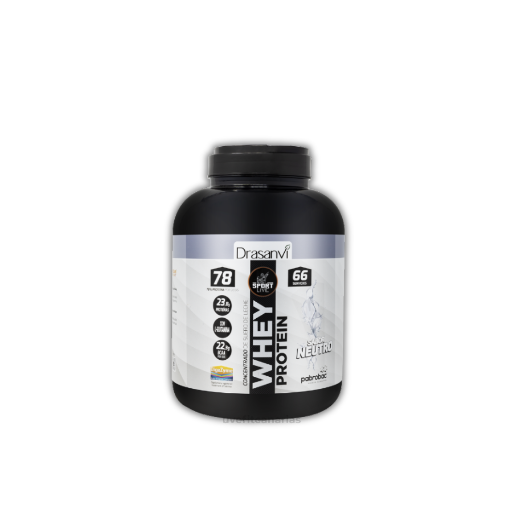 Proteína Whey Concentrada, Neutra, 2kg - Drasanvi