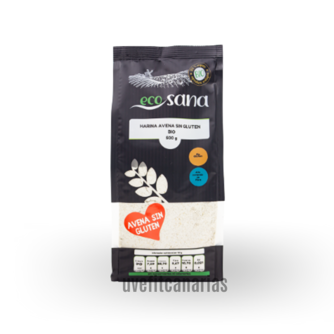 Whole Grain Oat Flour, Gluten Free, Bio 500 g - Ecosana- Drasanvi.