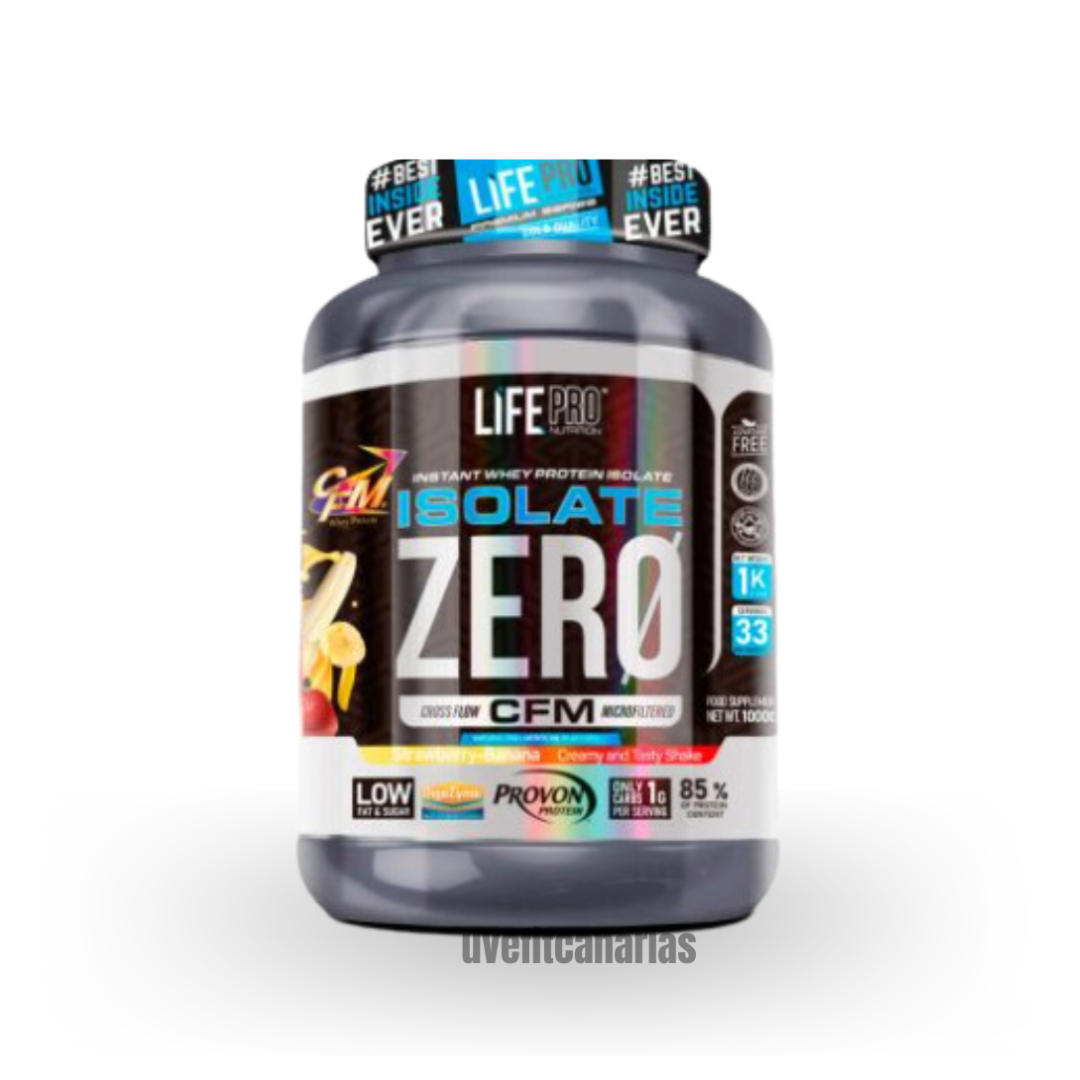 Proteína Isolate Zero, Fresa y Plátano, 1kg - LifePro