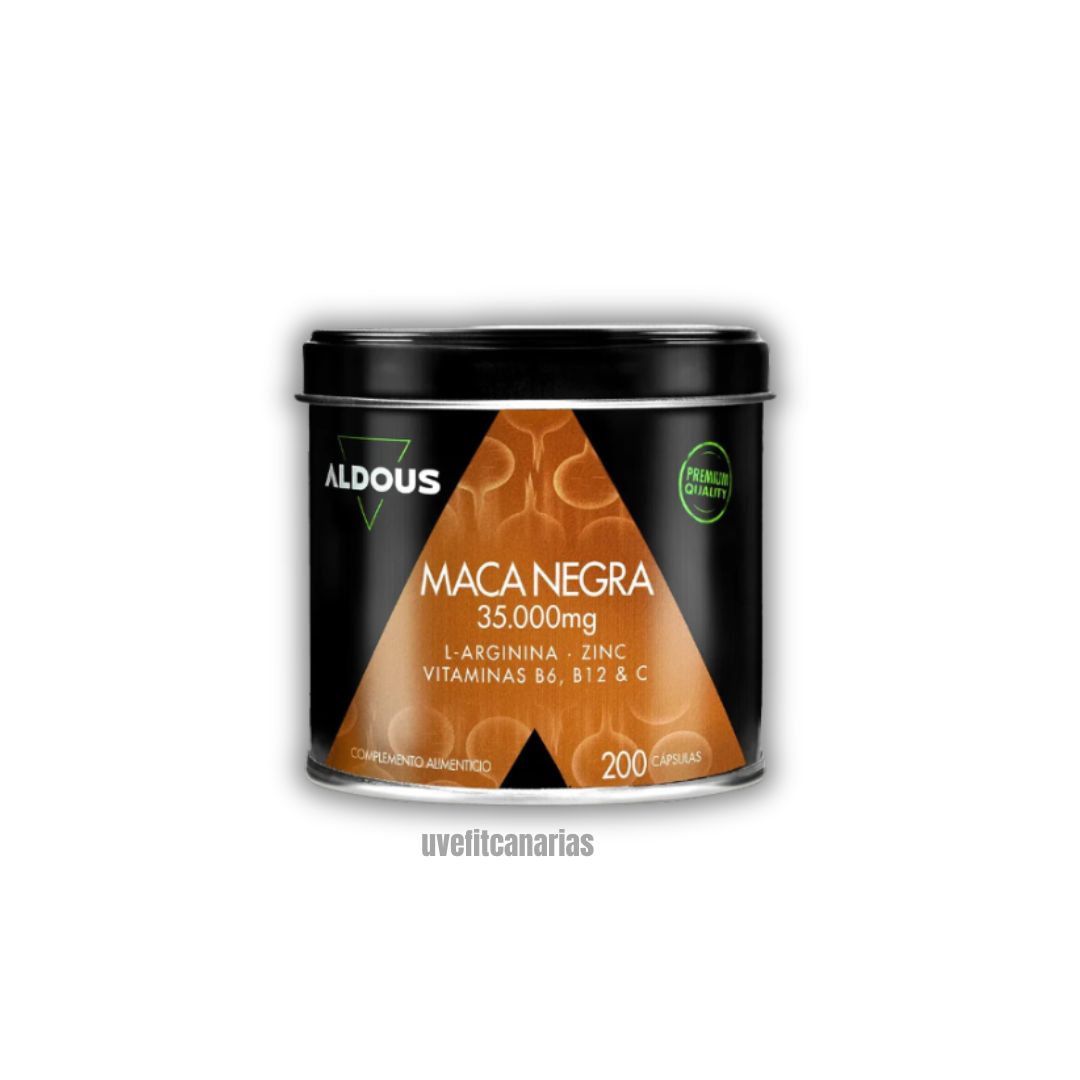 Maca negra con L-Arginina, Zinc y Vitaminas, 200cap - Aldous