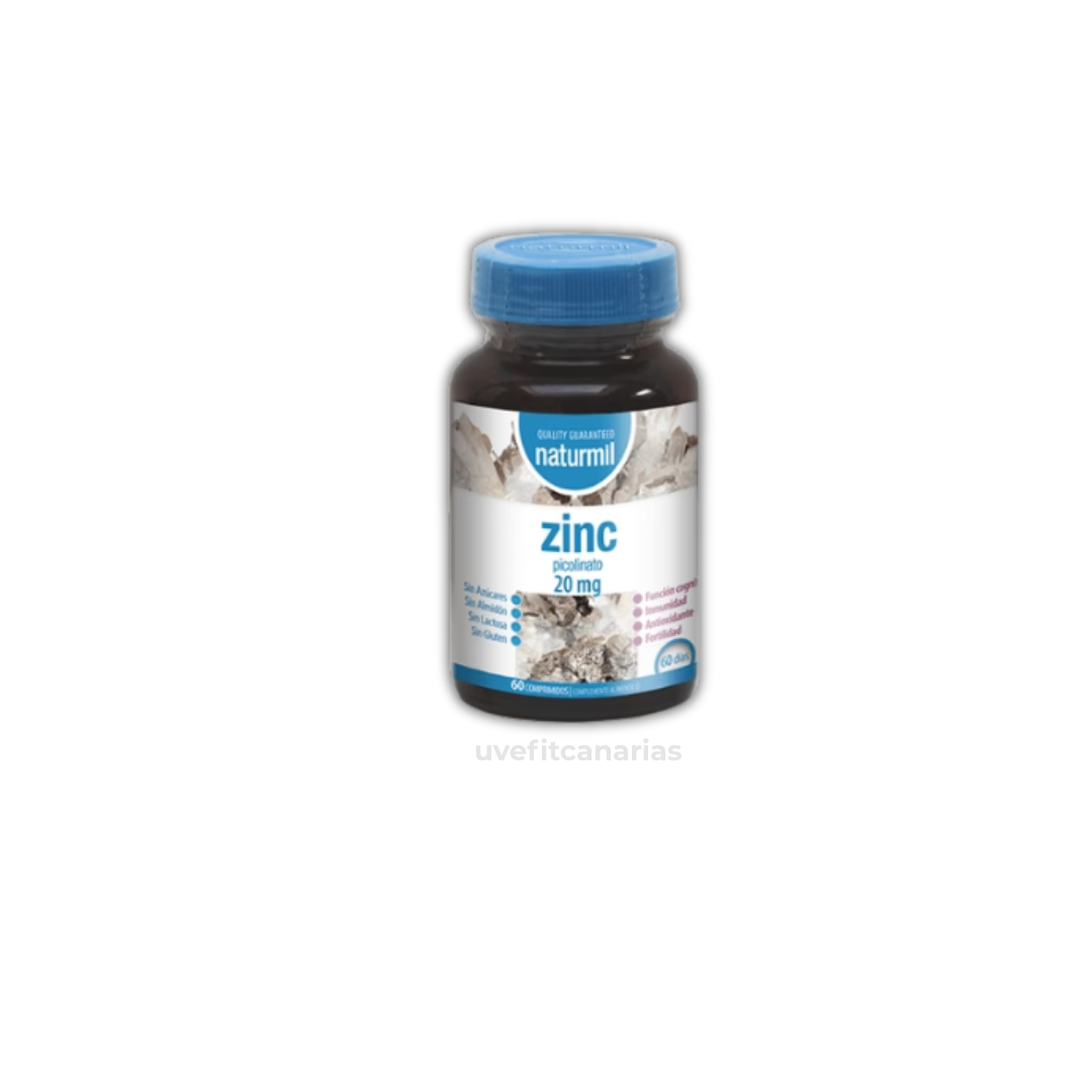 Picolinato de Zinc, 20 mg, 60 cmp - Naturmil