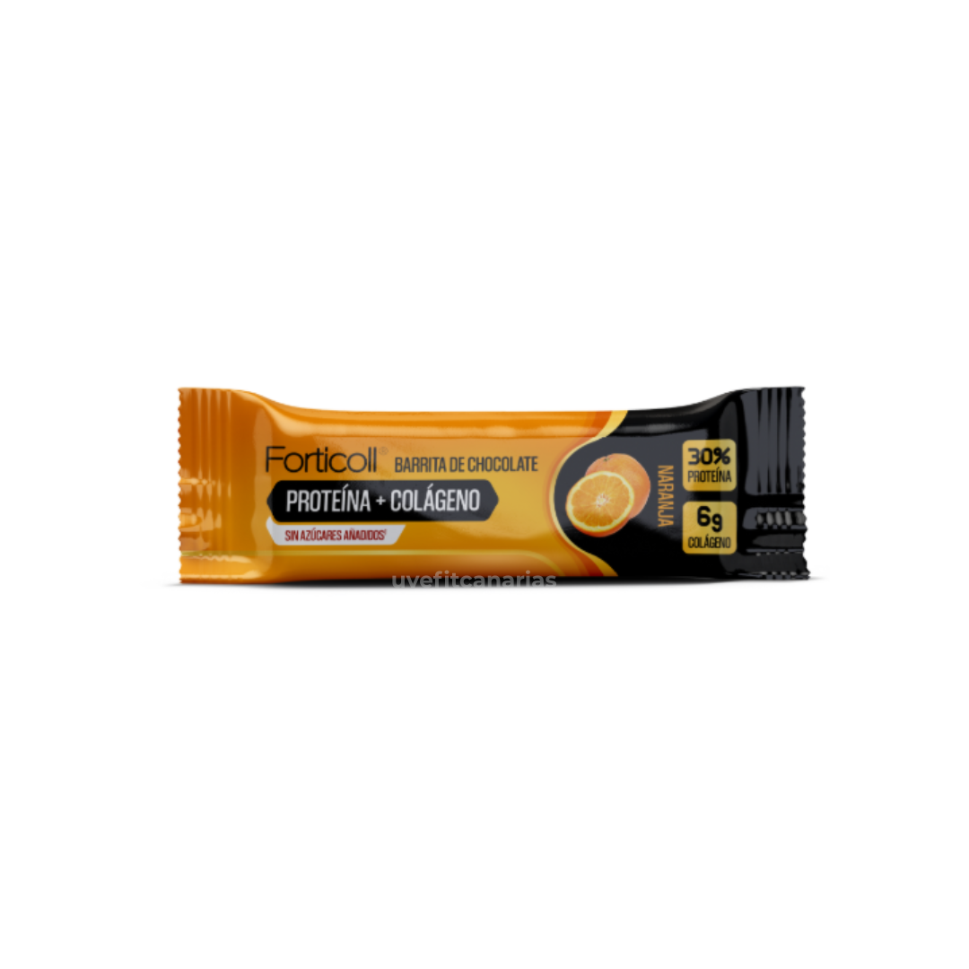 Barrita de Proteína + Colágeno, Naranja Chocolate, 50 gr - Forticoll