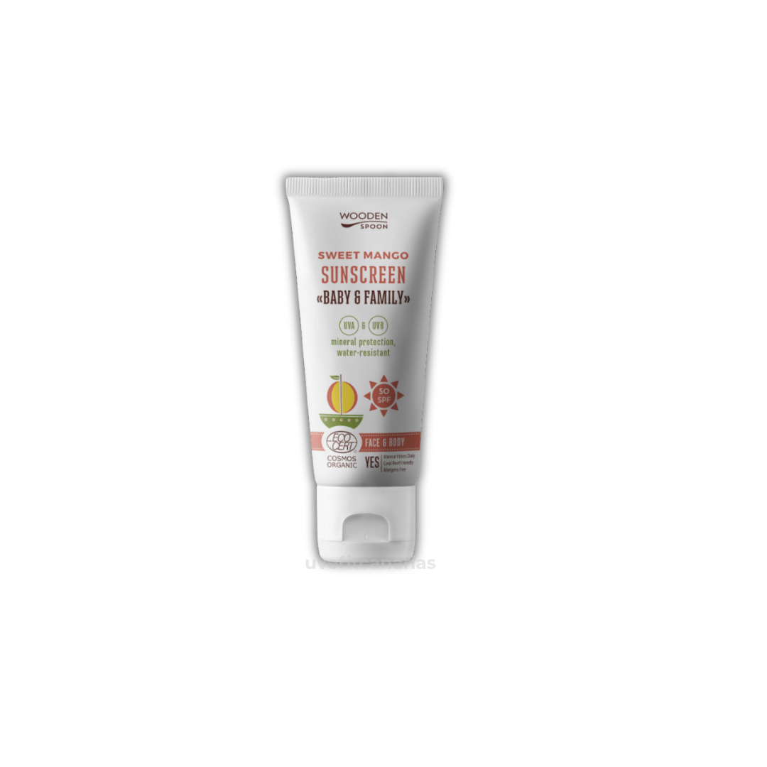 Protector Solar Baby & Family, 150ml SPF 50 Mango Dulce – Wooden Spoon
