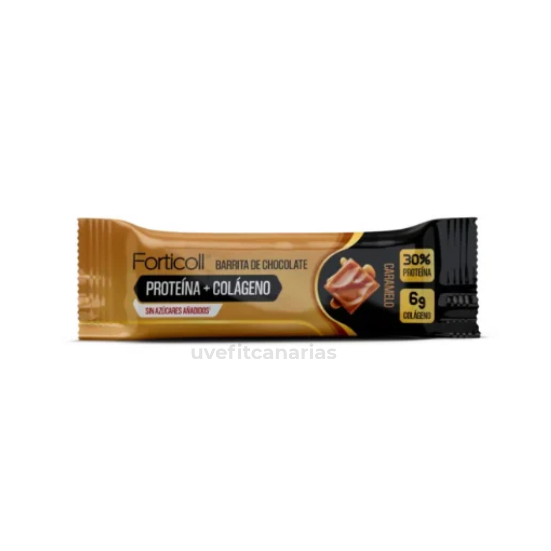 Barrita de proteína + coláogeno, Caramel Chocolate, 50 G - Forticoll