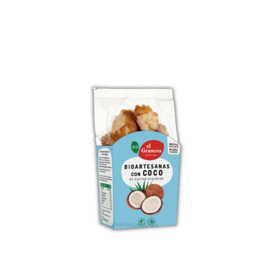 Galletas Bioartesanas de trigo espelta con Coco, 220gr - El Granero