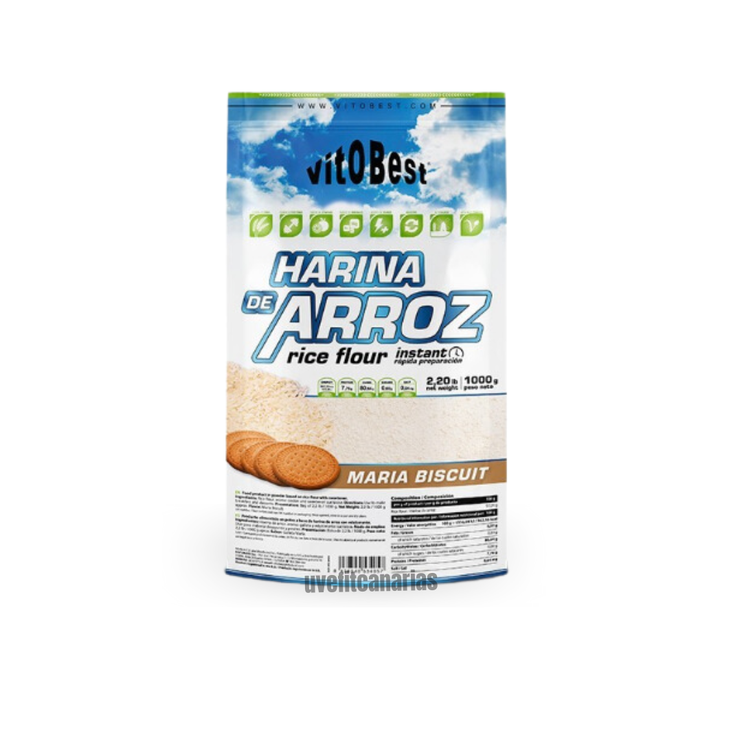Harina de arroz, Galleta María, 1kg - VitoBest