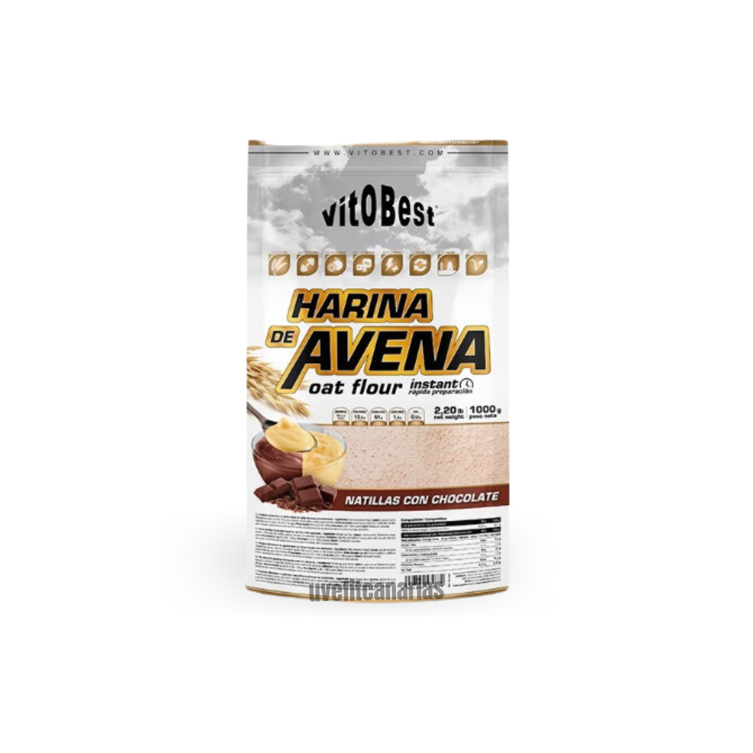 Harina de avena, natillas de chocolate, 1kg - VitoBest