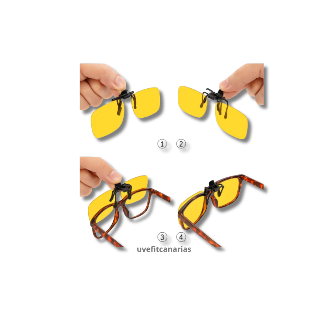Clip Lentes Amarillas Gafas Graduadas, Bloqueo Luz Azul - Ruanova Health