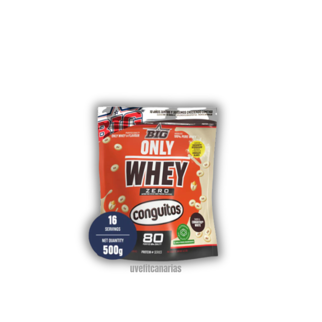 Proteína, Only whey zero, Conguito blanco, 500 gr - BIG