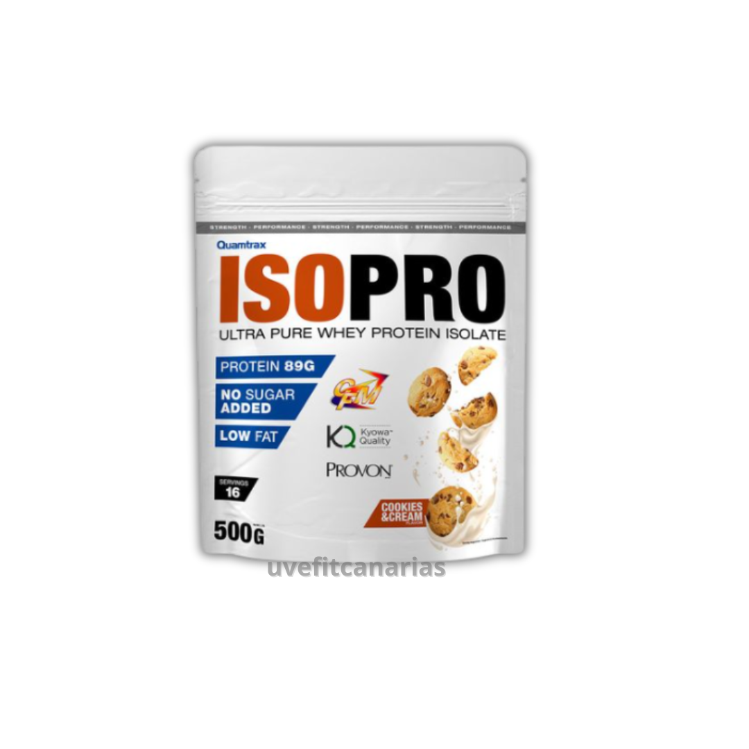 Proteína IsoPro, Cookies and Cream, 500gr - Quamtrax