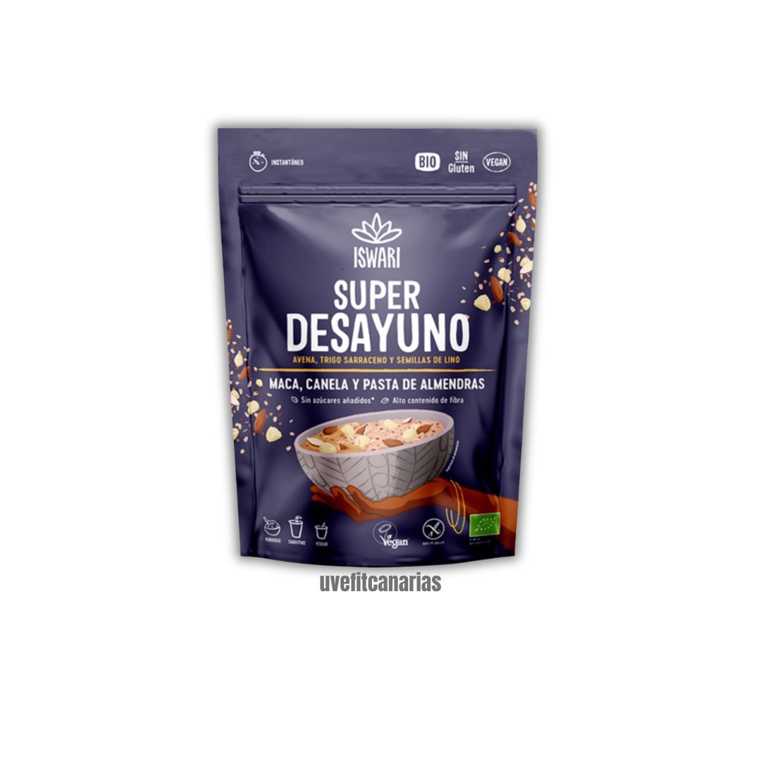 Súper desayuno, Maca, Canela y Pasta de Almendras, 360gr - Iswari