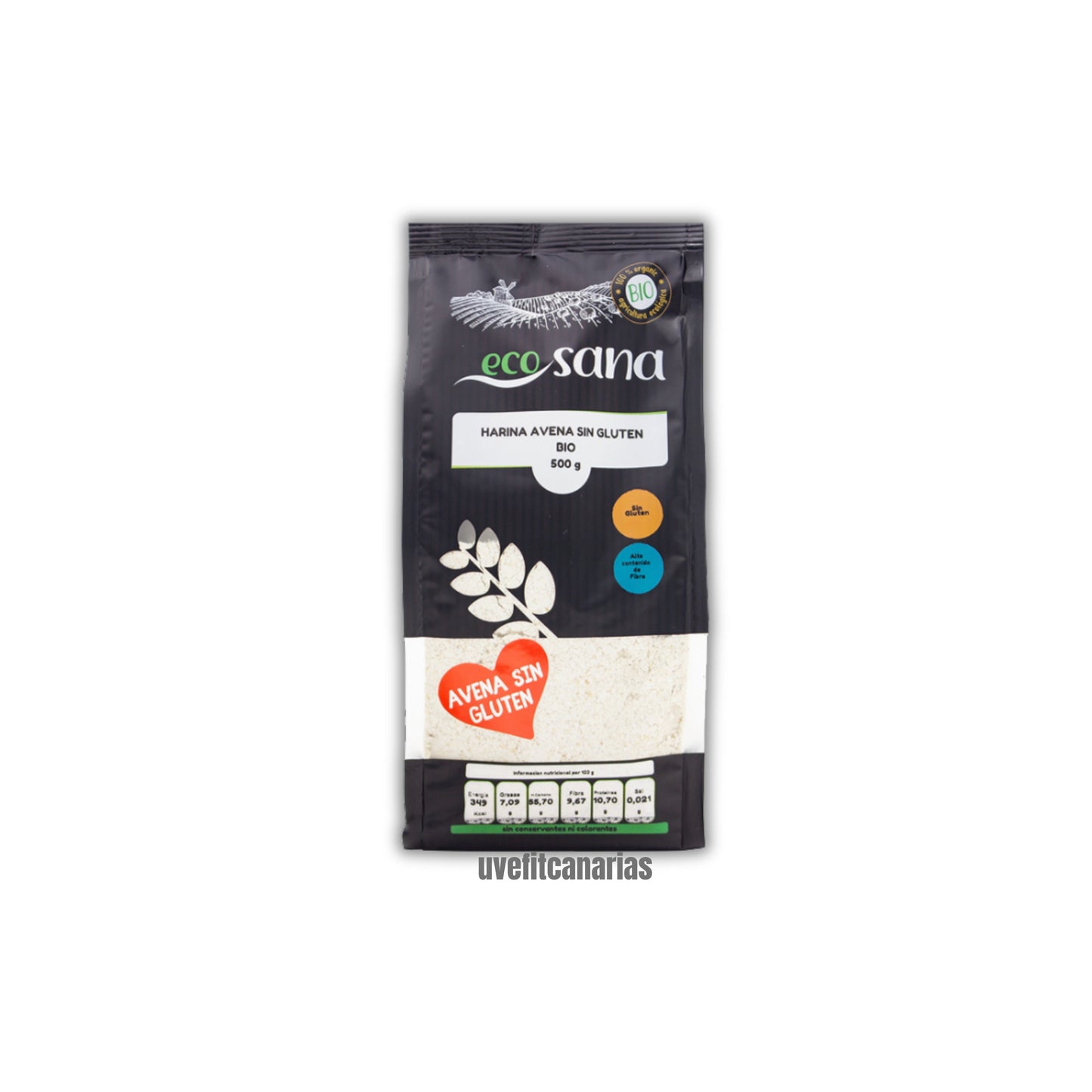 Whole Grain Oat Flour, Gluten Free, Bio 500 g - Ecosana- Drasanvi.