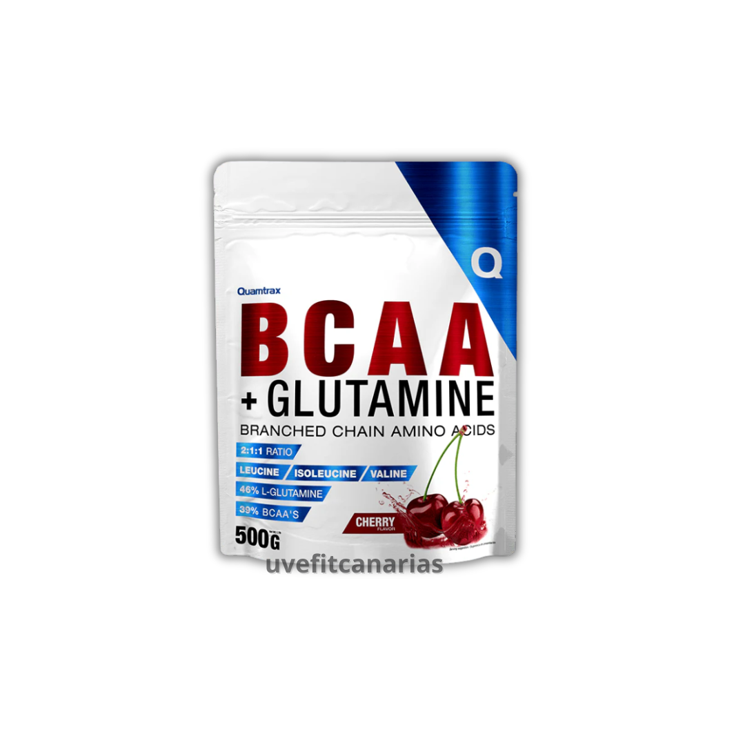 BCAA + Glutamina Cereza, 500gr - Quamtrax