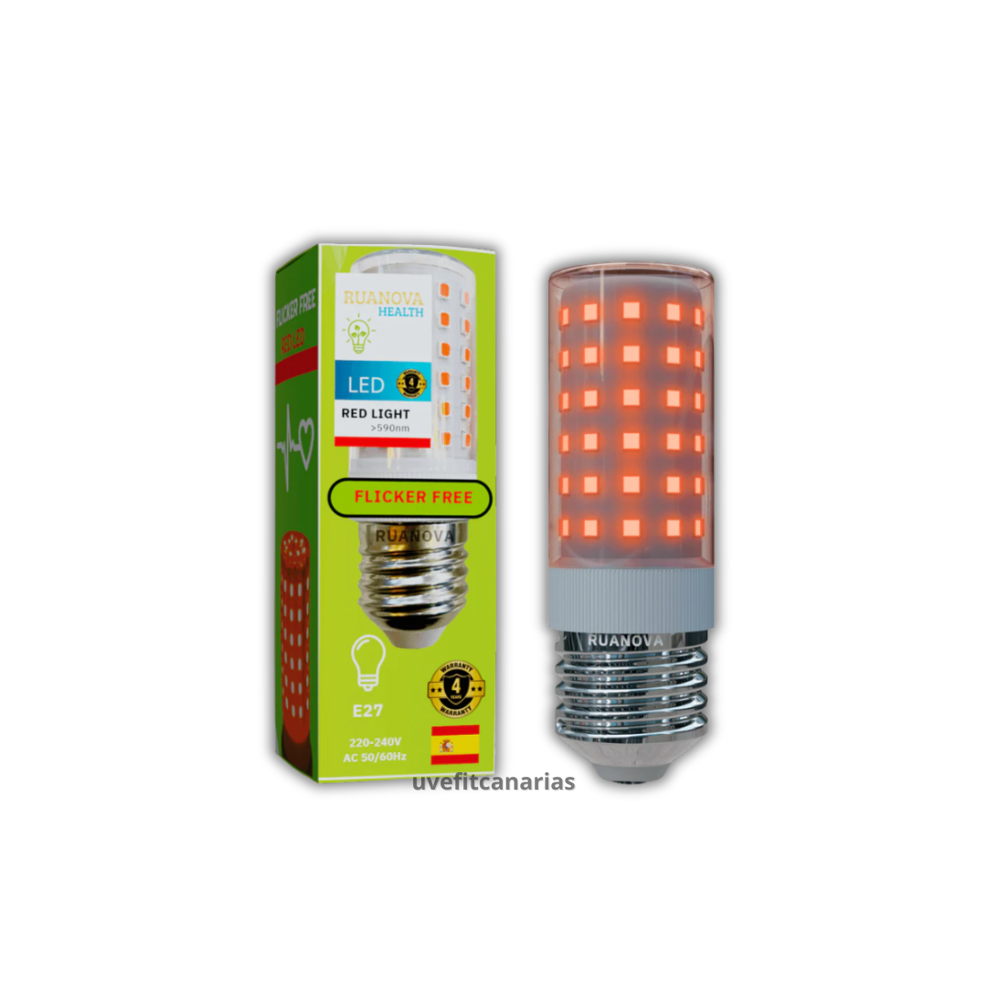 Bombilla BIO LED Luz Roja Flicker FREE - E27 - Ruanova Health