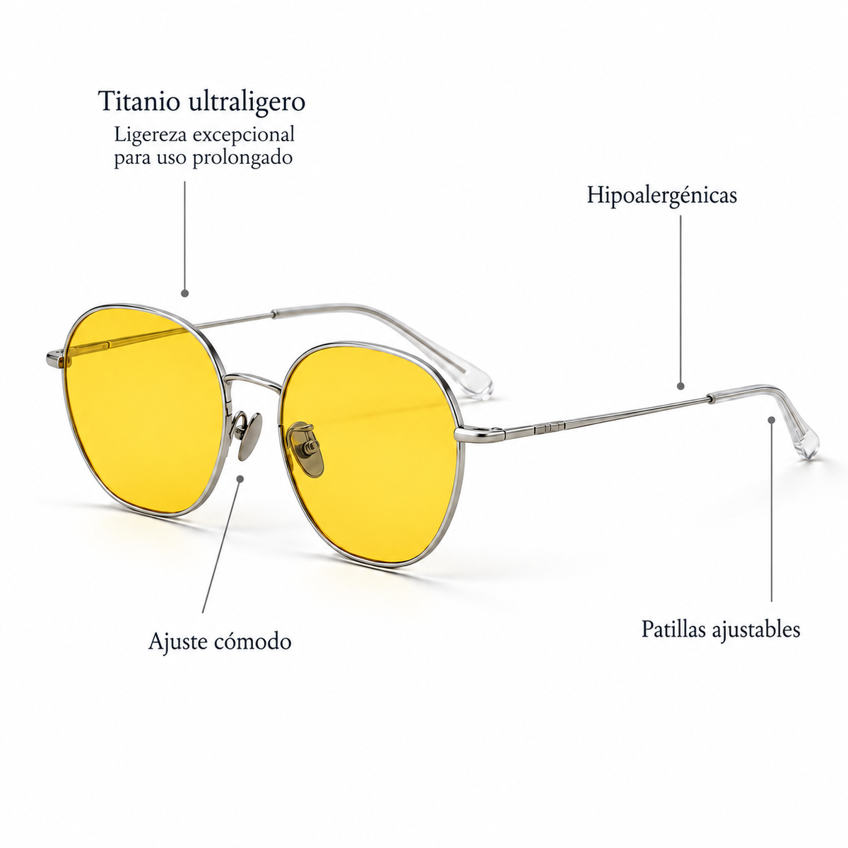 Gafas Amarillas Titanio Bloqueo Luz Azul - Ruanova Health