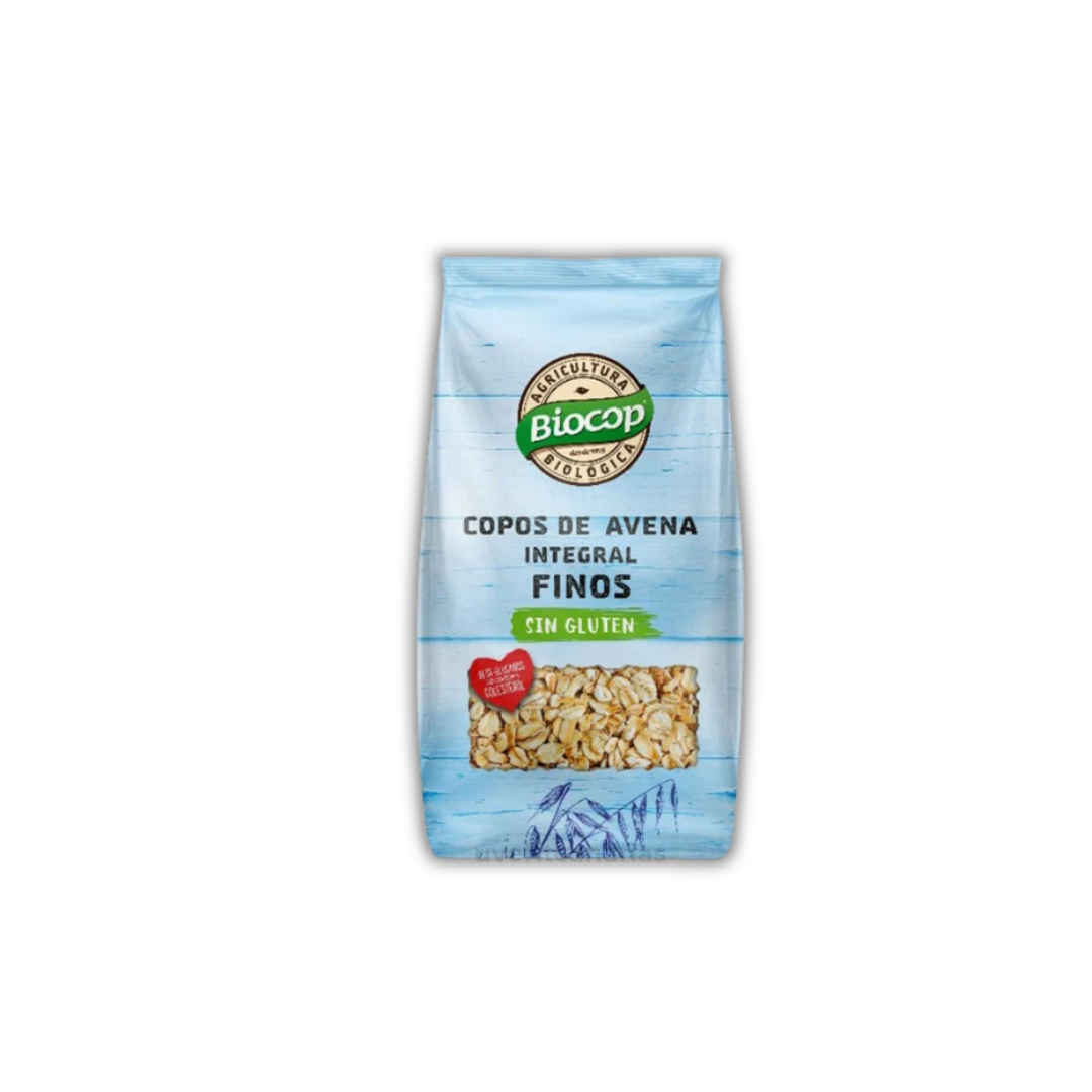 Copos de Avena Integral Finos Sin Gluten, 500gr - Biocop