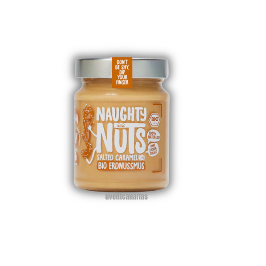 Crema de cacahuete con caramelo salado, 250g Bio - Naughtynuts
