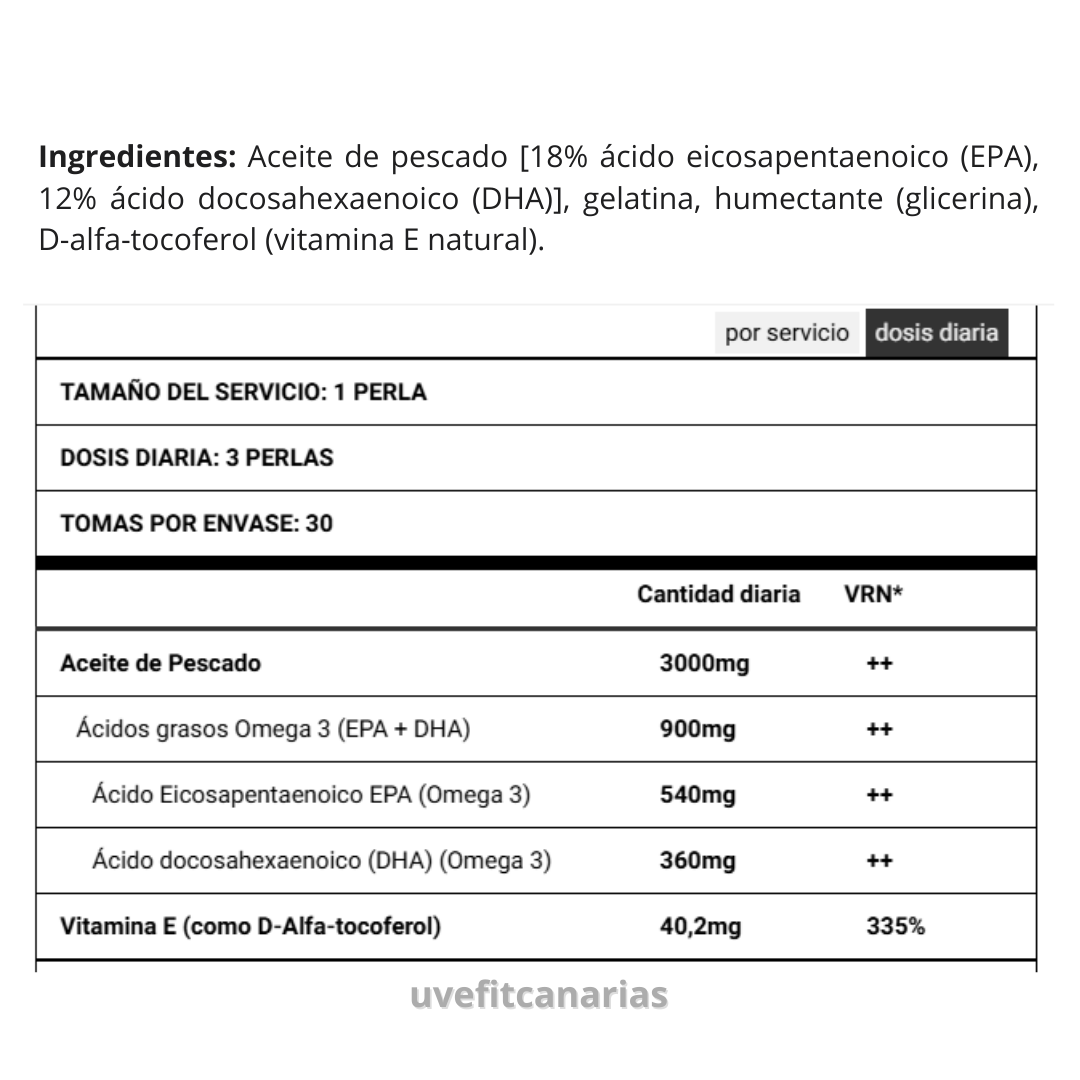 Omega 3, 1000mg, 30perlas - HSN