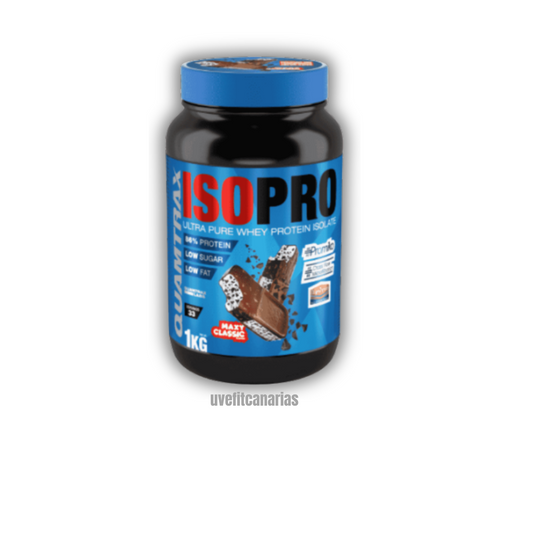 Proteína Isopro Quamtrax sabor MaxiClassic 1kg – aislado de suero con sabor a cereales chocolateados