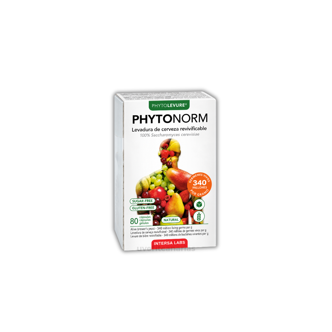 Phytonorm Levadura de Cerveza Revivificable, 80 cápsulas - IntersaLabs