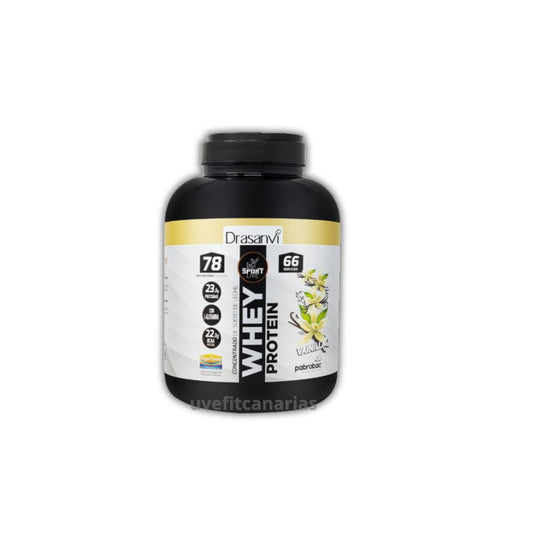 Proteína Whey Concentrada, Vainilla, 2kg - Drasanvi