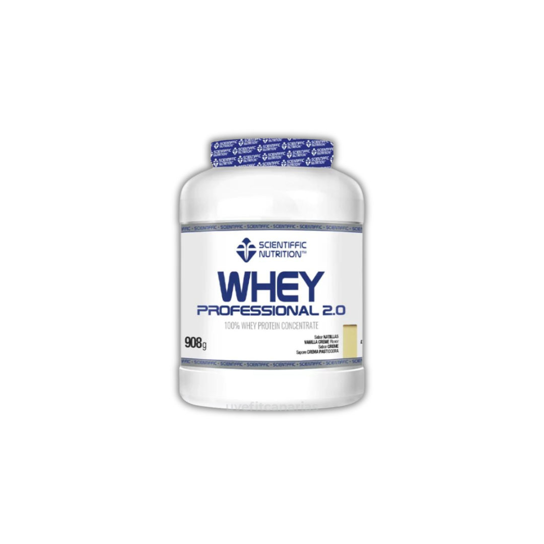 Proteína Whey Professional 2.0, Vainilla y Nata, 908 gr - Scientiffic Nutrition