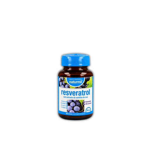 Resveratrol, con extracto de semillas de uva, 60 cápsulas - Naturmil