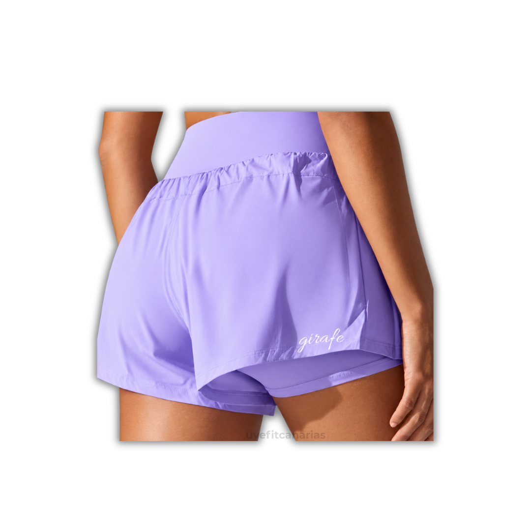 Short de Running efecto Falda Lilac - Girafe