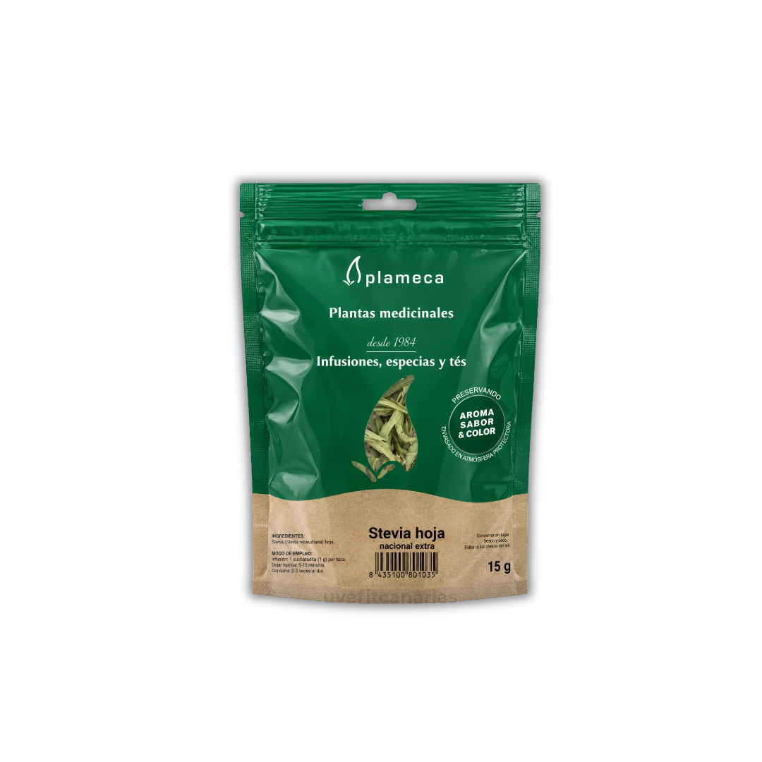 Stevia en hojas, 15gr - Plameca