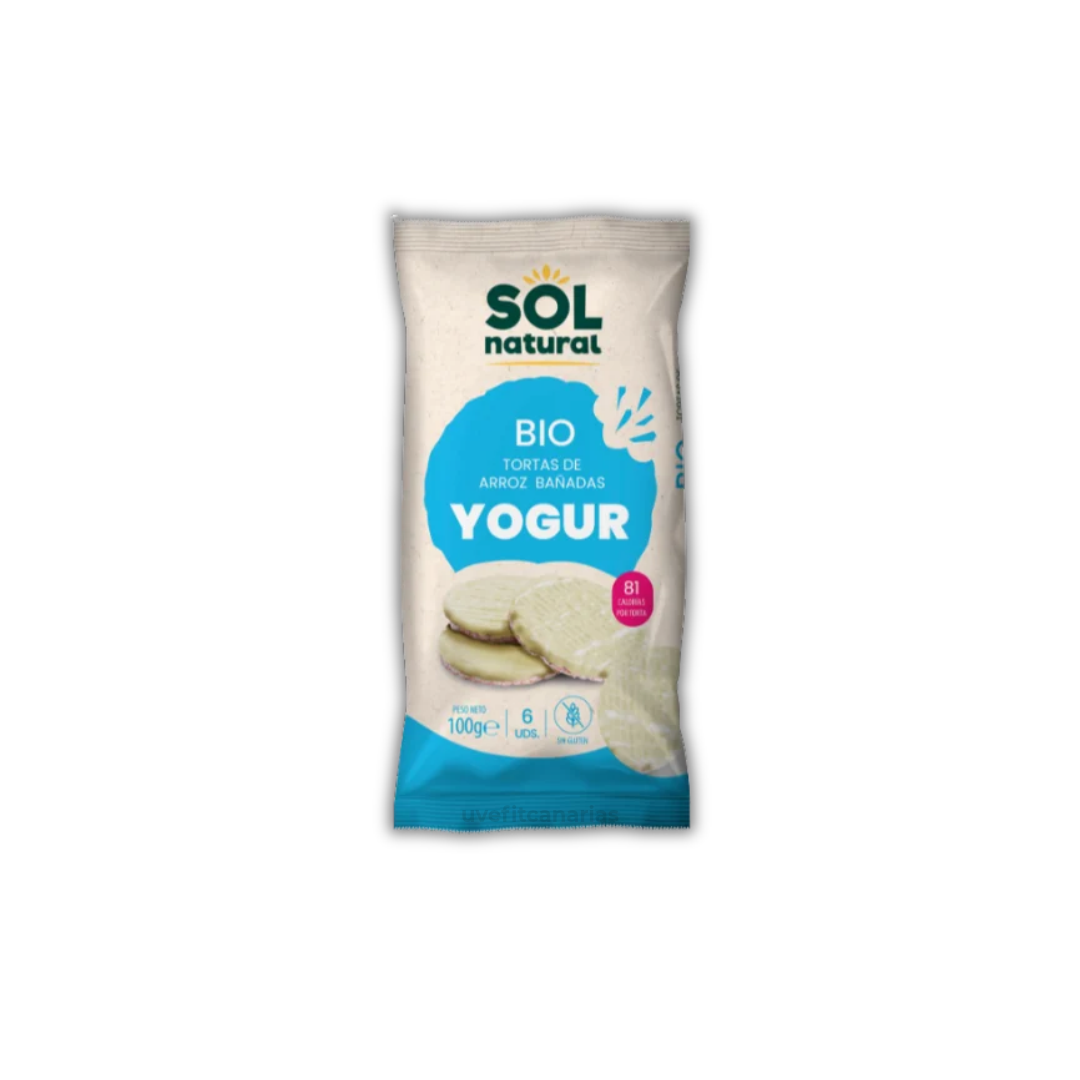 Tortas de Arroz Bañadas en Yogur, 6 unidades - Sol Natural