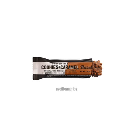 Barrita de proteína Barebells 55g sabor Cookies & Caramel con chocolate