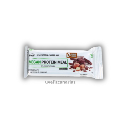 Barrita de proteína vegana PWD sabor chocolate con avellana