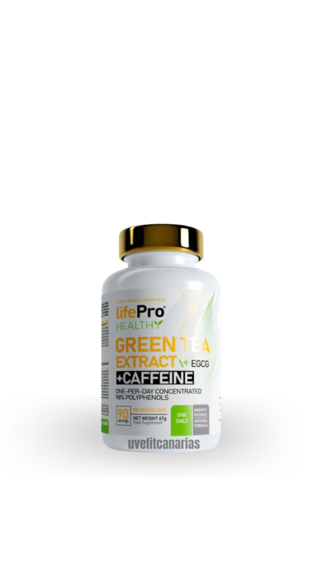 Green tea +EGCG + cafeína, 90 caps -  Life pro