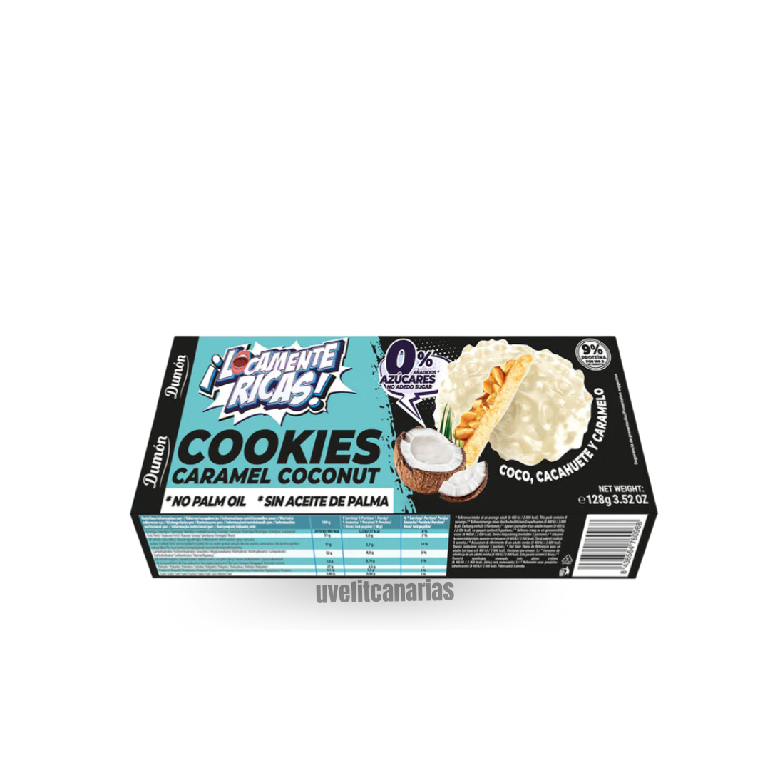 Cookies de coco, cacahuete y caramelo, 128g - Dumón