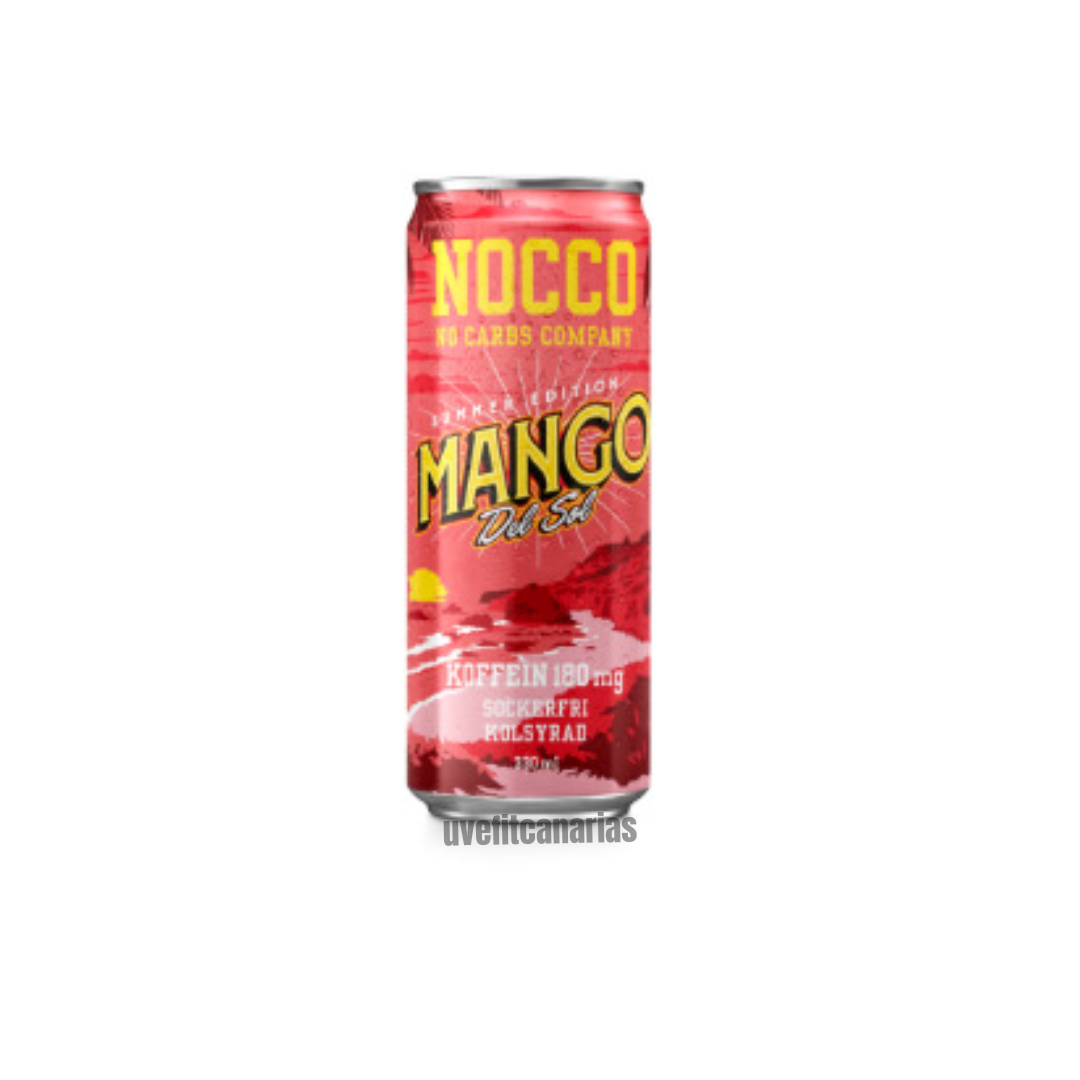 Bebida energética BCCA + cafeína, Mango, 330ml - Nocco