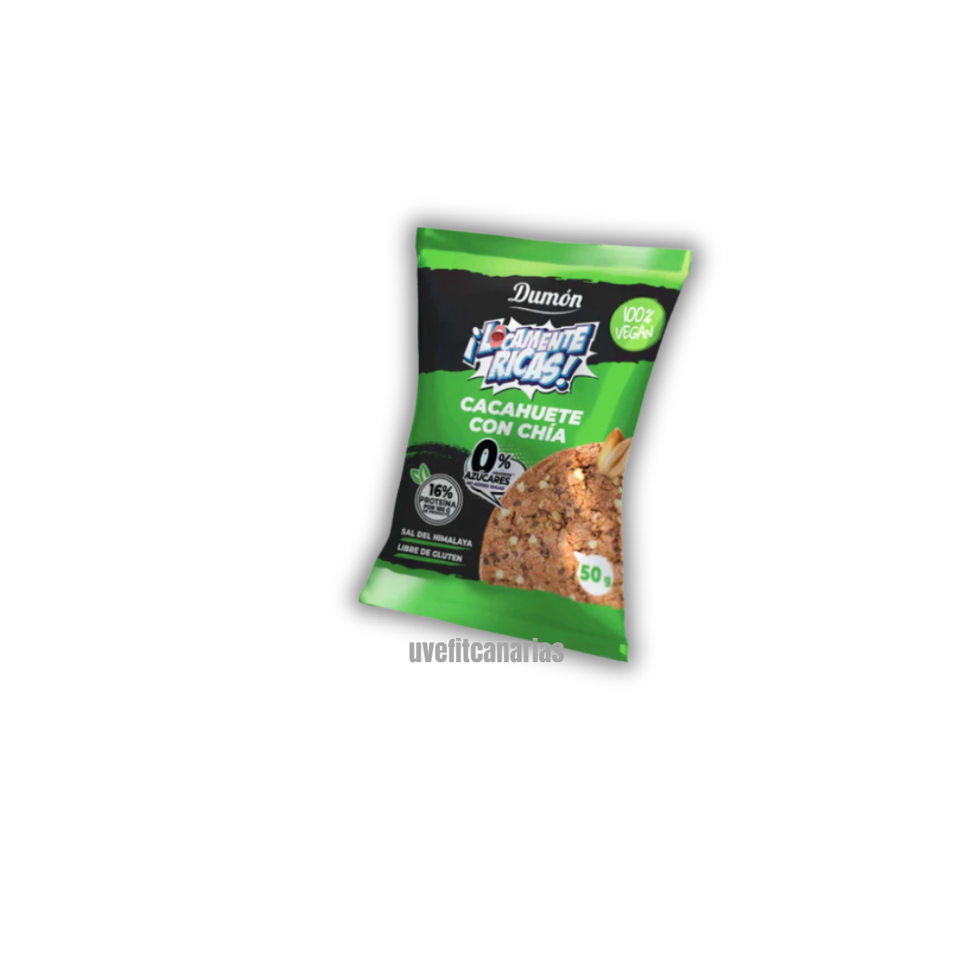Galleta Vegana Sabor Cacahuate y Chía, 50gr - Dumón