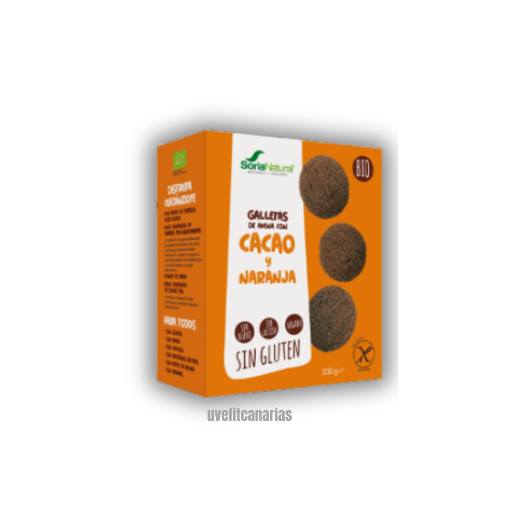 Galletas de Avena con cacao y naranja, 200gr - Soria Natural