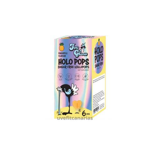 Piruleta para el cuidado de los dientes, Piña, 6unidades - HoloPops Joe Glow