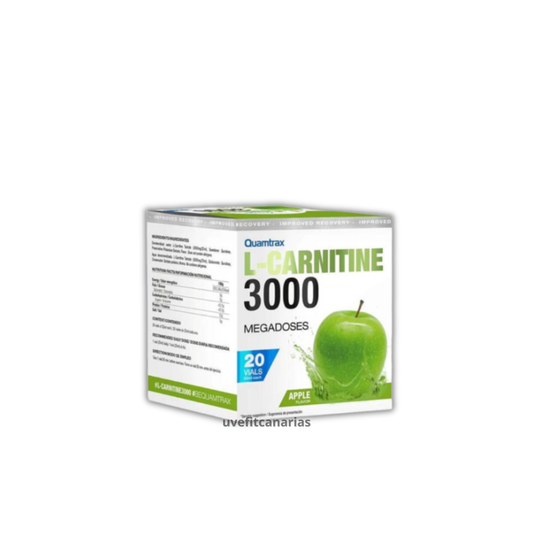 L - Carnitine 3000, 20 viales Manzana verde - Quamtrax