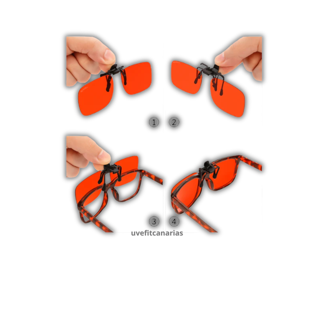 Clip Lentes Rojas Gafas Graduadas, Bloqueo Luz Azul - Ruanova Health