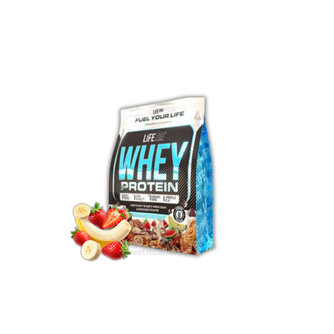 Proteína Whey, Fresa y Plátano, 1 kg - Lifepro