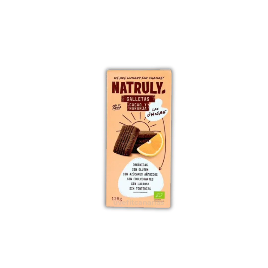 Galletas Cacao y Naranja, 125gr - Natruly