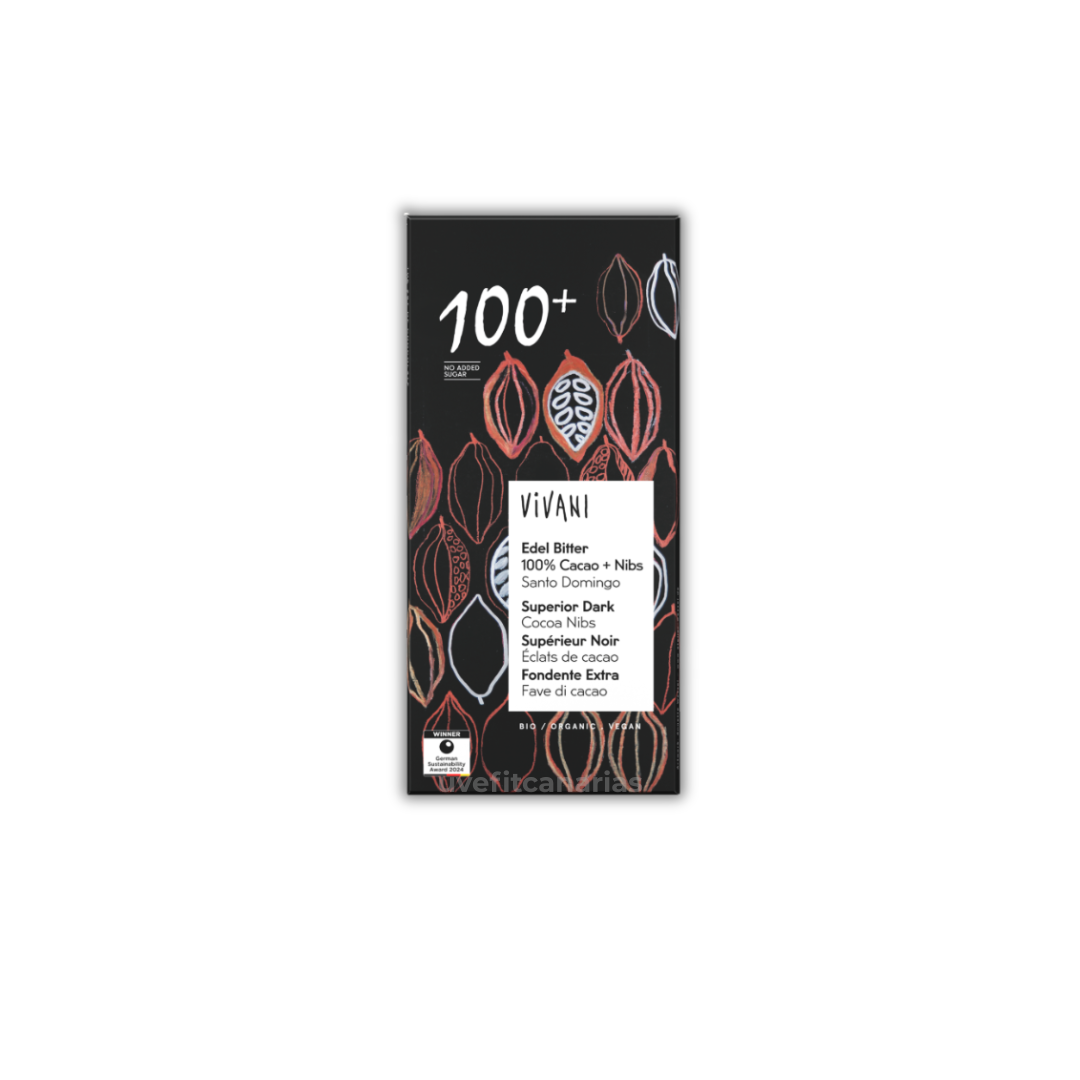 Chocolate Negro Intenso 100%, Santo Domingo, 80g - Vivani