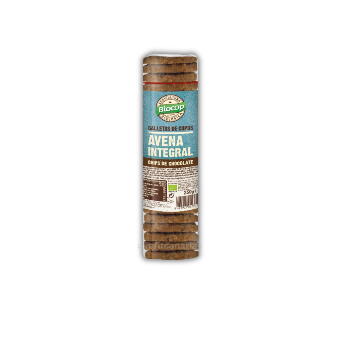 Galletas con Copos de Avena Integral y Chips de Chocolate – 250 g – Biocop