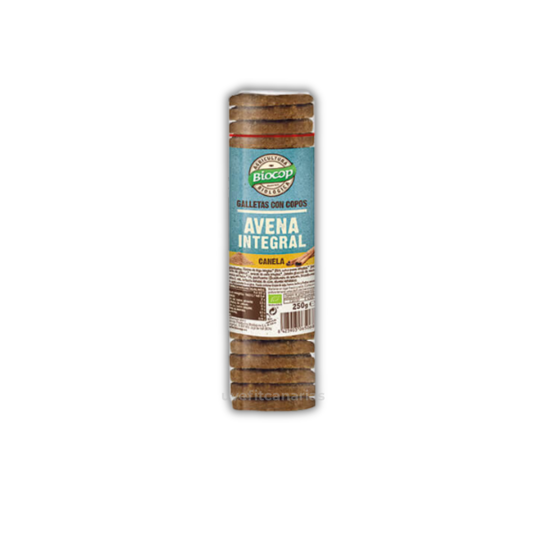 Galletas con Copos de Avena Integral y Canela – 250 g – Biocop