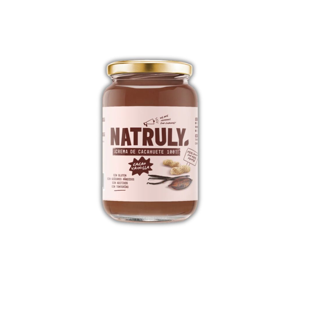 Crema de Cacahuete, Cacao + Vainilla, 500 gr - Natruly